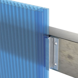 dettaglio di fissaggio dei pannelli alla sottostruttura con staffa di aggancio 4050/120mm lunga
