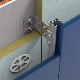 dettaglio sul posizionamento delle staffe 4871 e 4760 per ancorare il tupbo 4243 alla parete portante
