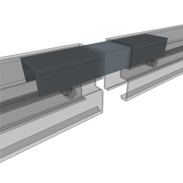 Posizionamento dell'eclisse in alluminio 4319-200 per unire in serie più profili di giunzione cod. 4310
